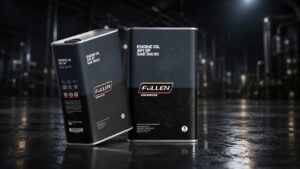 premium lubricant packaging design for industrial motor oil brands