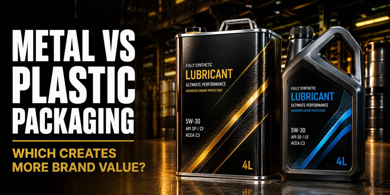 Metal vs plastic packaging comparison for lubricant brands and industrial products