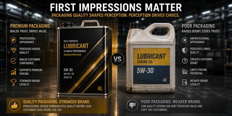 How packaging quality influences first impressions in lubricant markets