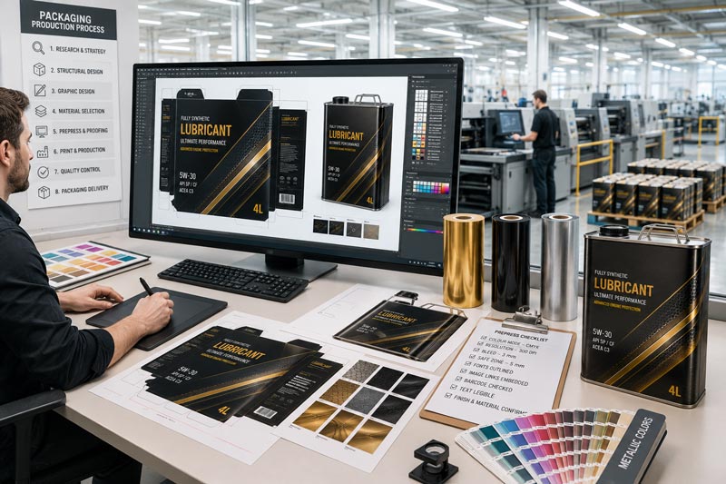 Production requirements in lubricant packaging design